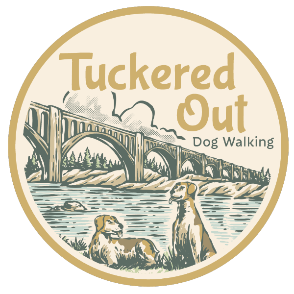 Tuckered Out Dog Walking logo